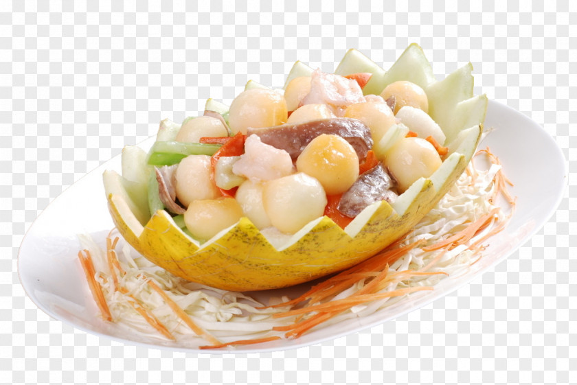 Seafood Melon Boats Vegetarian Cuisine Mediterranean Abalone Hami PNG