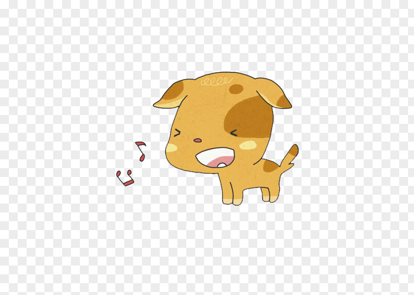 Singing Puppy Bulldog Cartoon PNG
