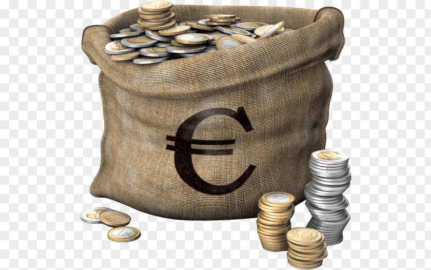 Coin Money Finance Euro Bag PNG