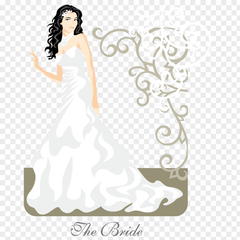 Beautiful Bride Vector Wedding Dress PNG