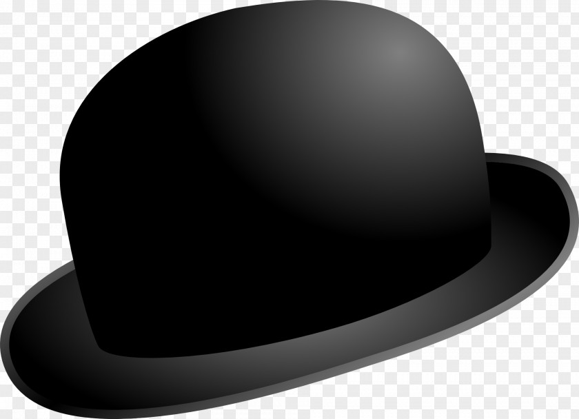 Black Hat Top Bowler Clip Art PNG