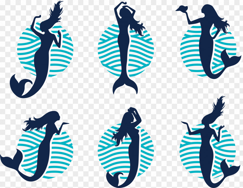 Mermaid Silhouette Vector Illustration Ariel PNG