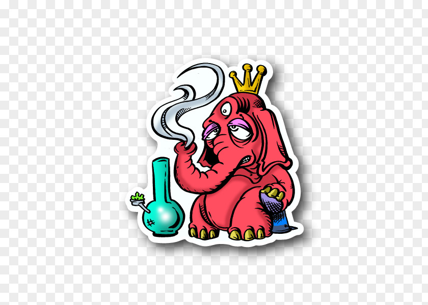 Cannabis Smoking Bong Sticker Social Club PNG