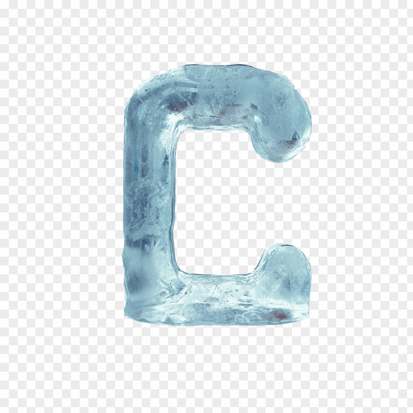 Crystal Blue Letter C Font PNG