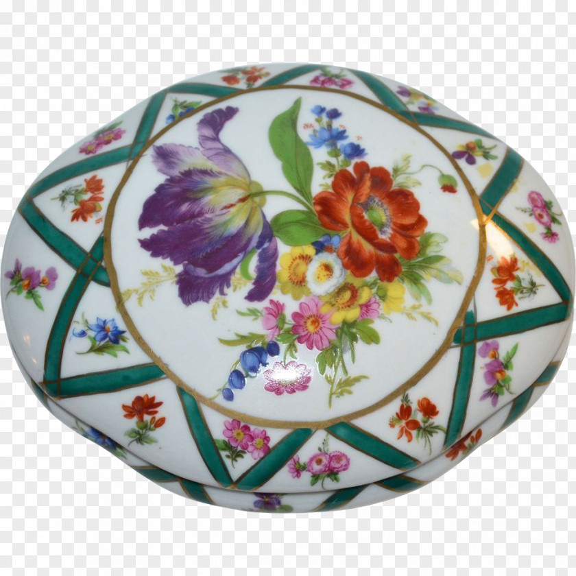 Hand-painted Flowers Picture Material Plate Porcelain PNG