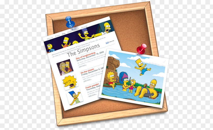 IWeb Simpsons Picture Frame Text Play Yellow PNG