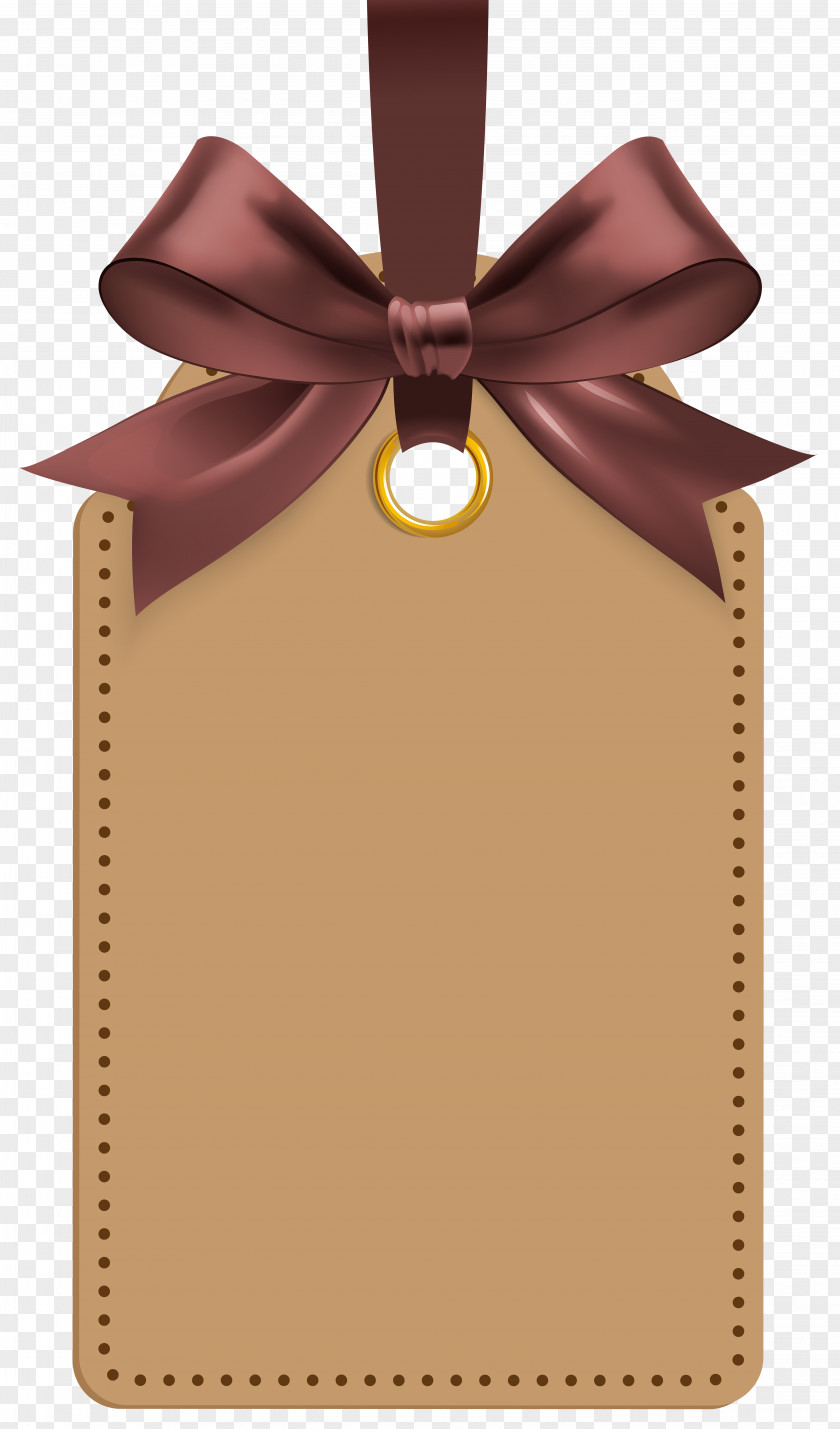 Label With Brown Bow Template Clip Art Image PNG