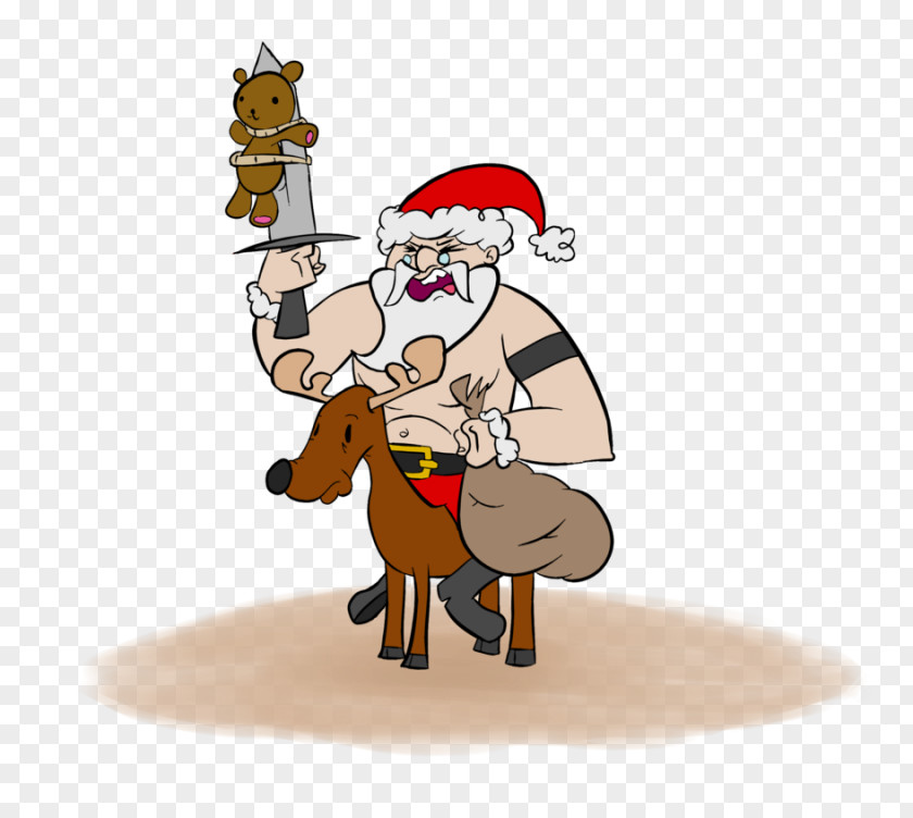Teddyshow Reindeer Santa Claus Horse Christmas Ornament PNG