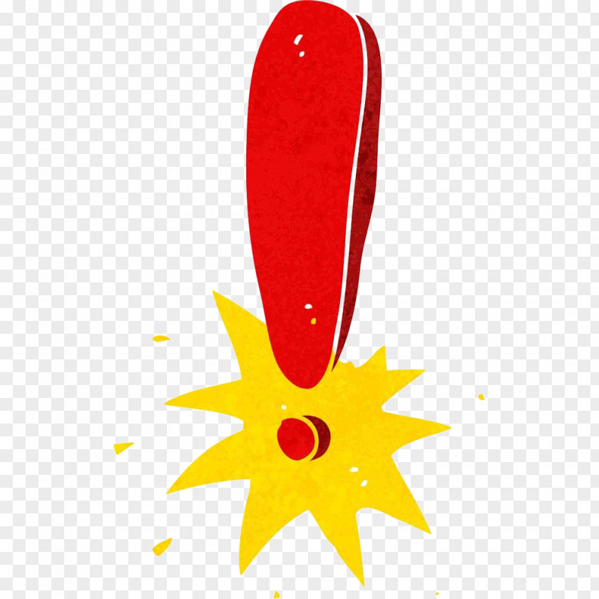 Cartoon Doodle Exclamation Mark Red Font PNG