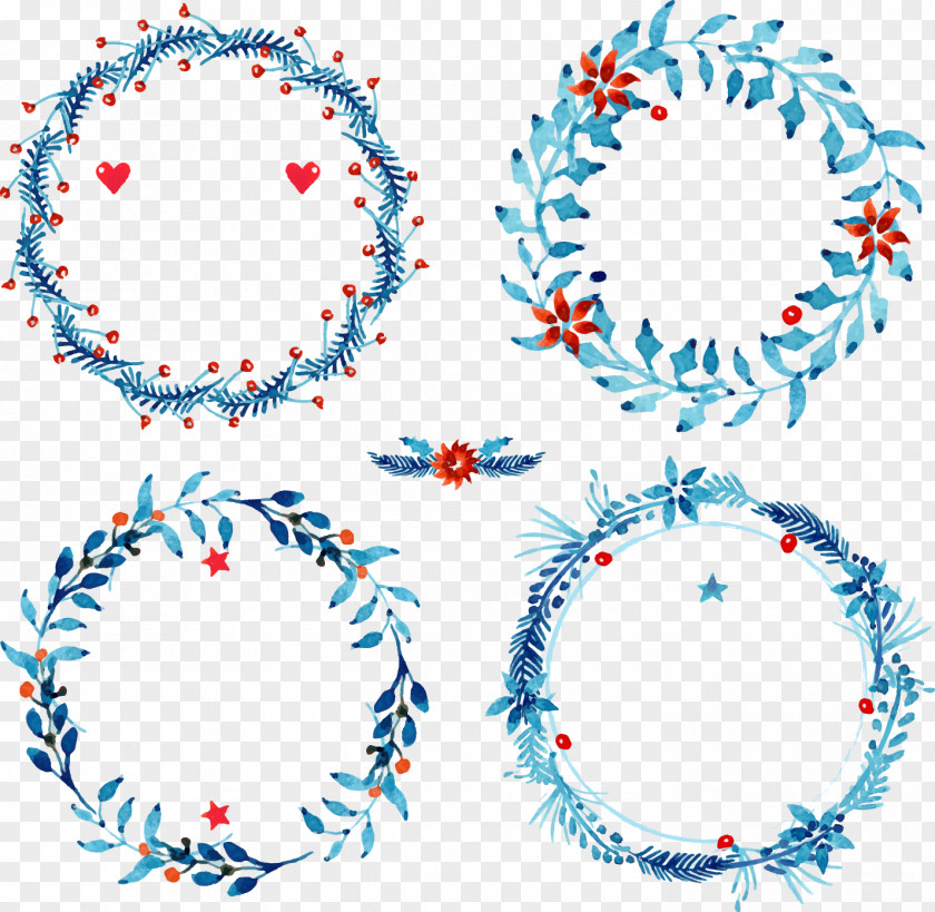 Hand-painted Watercolor Christmas Wreath Download PNG