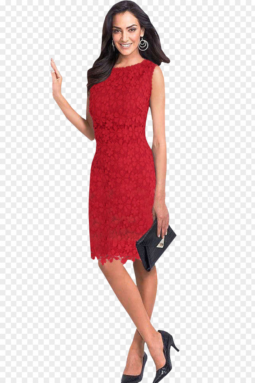 Red Lace Cocktail Dress Clothing Sleeve Little Black PNG