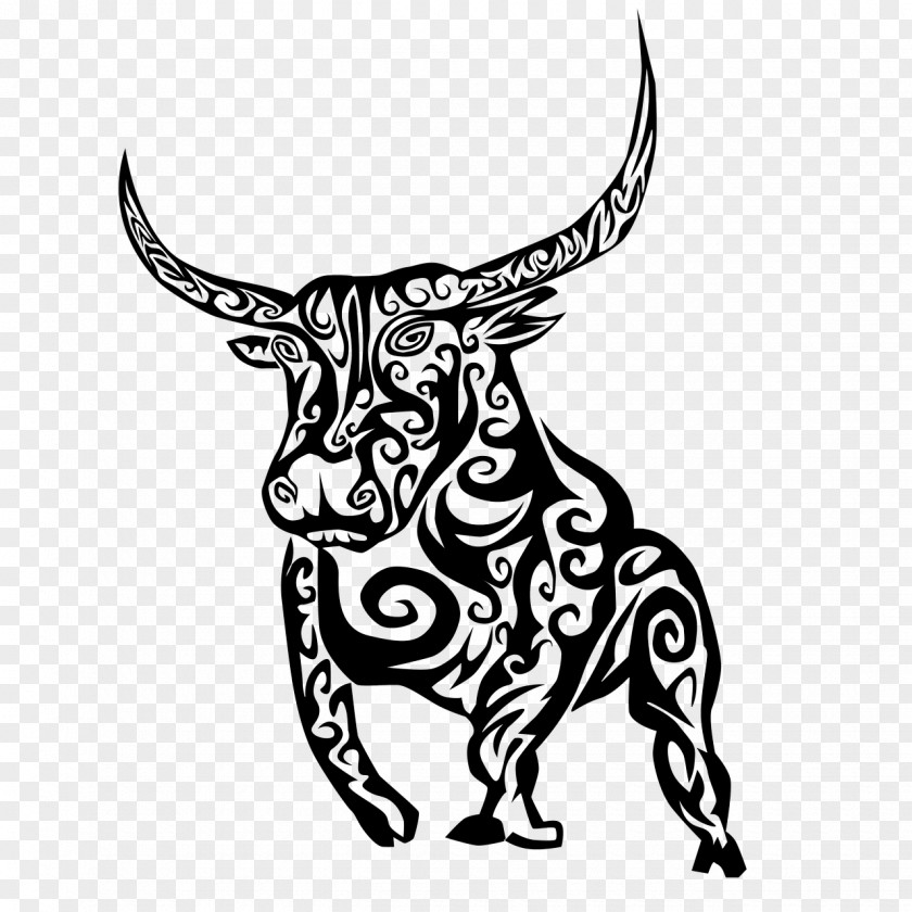 Bull Line Art Cattle Abstract PNG