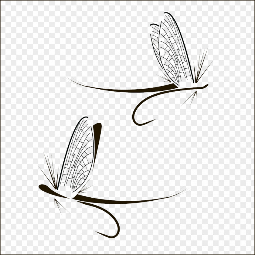 Creative Hook Dragonfly Fly Fishing Clip Art PNG