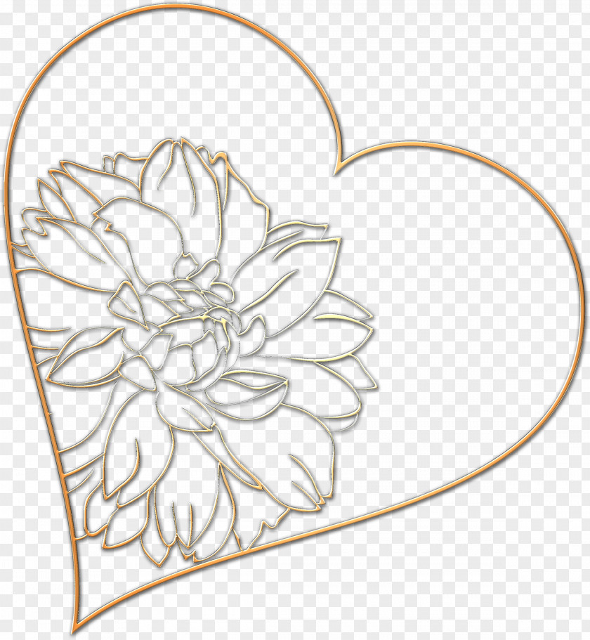 Gold Heart Centerblog Flower Floral Design LiveInternet PNG
