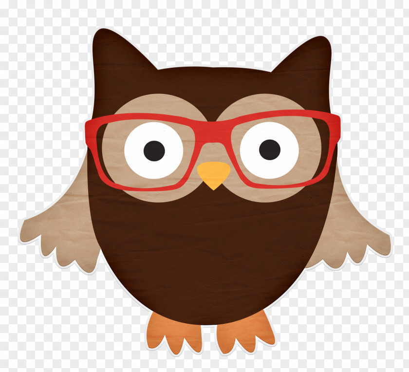 Red Owl Glasses Animal Illustrations Woodland Clip Art PNG