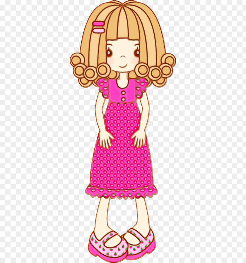 Magenta Toy Doll Pink Barbie Dress Clip Art PNG