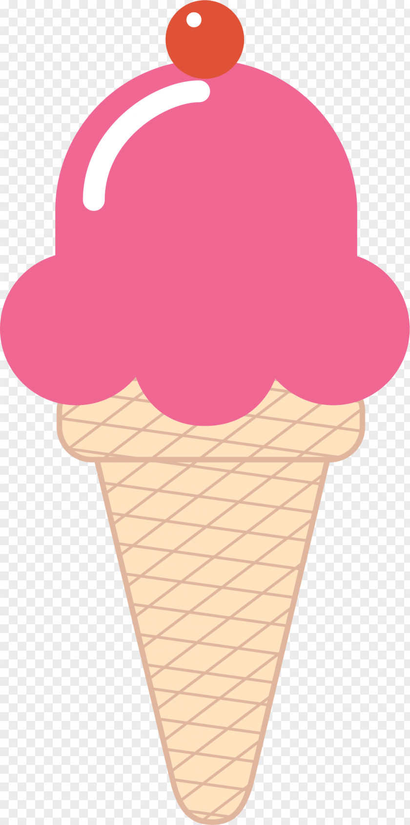 Cartoon Pink Ice Cream Neapolitan Cone Gelato Chocolate PNG