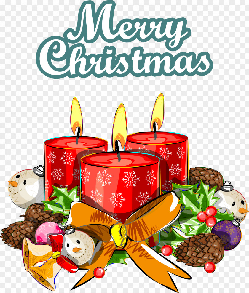 Christmas Candle Decoration Santa Claus Ornament PNG