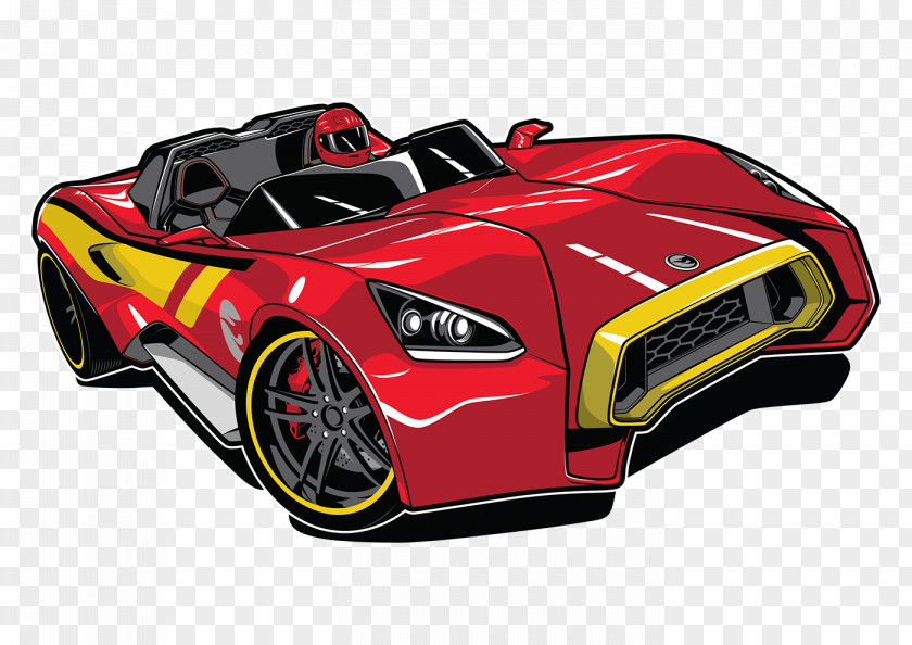 Sports Car Racing Wheel Cartoon PNG