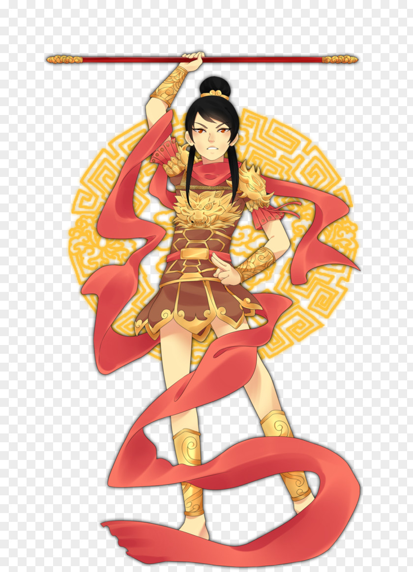 Sun Wukong Superhero Cartoon Female Costume PNG