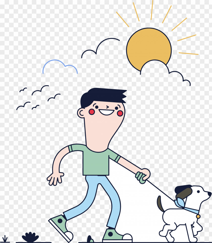 Cartoon Walk The Dog Animation Pet Cycle PNG