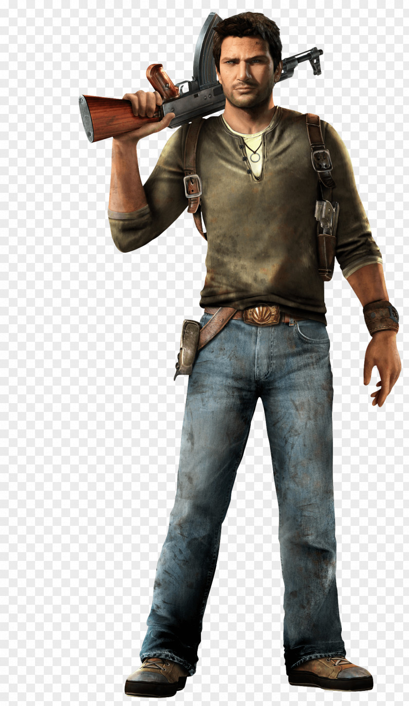 Uncharted Ak PNG Ak, FPS male game character holding AK-47 illustration clipart PNG
