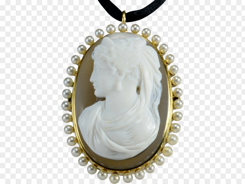 Hand-painted Milk Cameo Charms & Pendants Jewellery Necklace Gold PNG