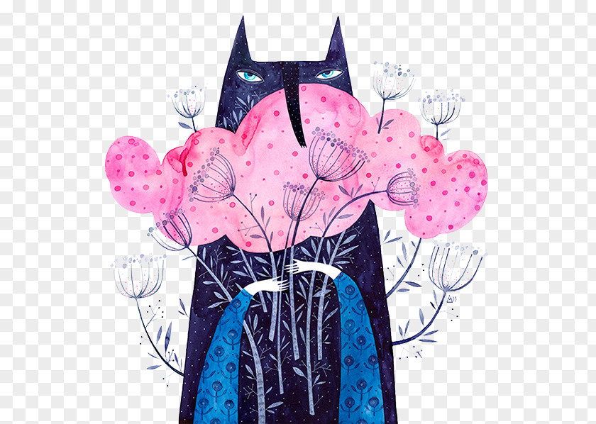 Holding Flowers Fox Camberwell College Of Arts Illustrator Behance Graphic Design Illustration PNG