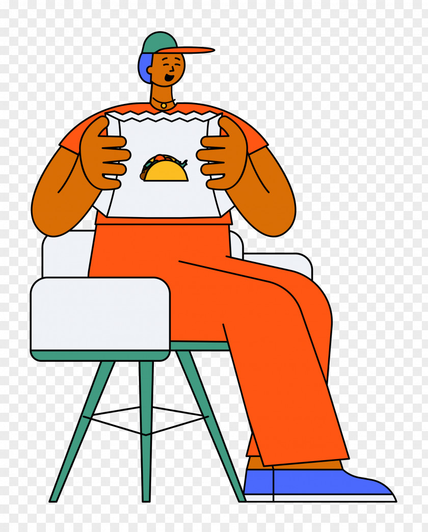 Cartoon Chair Sitting Joint Line PNG