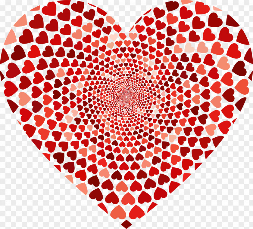 Mosaic Heart Vortex Clip Art PNG
