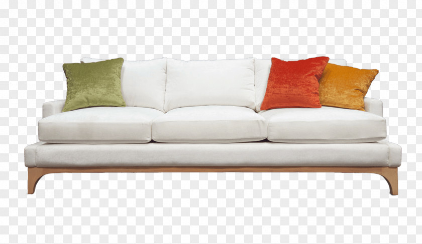 White Fabric Sofa Couch Furniture Divan Chair PNG