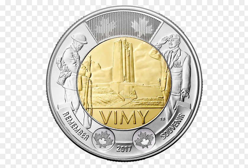 Canada Battle Of Vimy Ridge Toonie Dollar Coin PNG