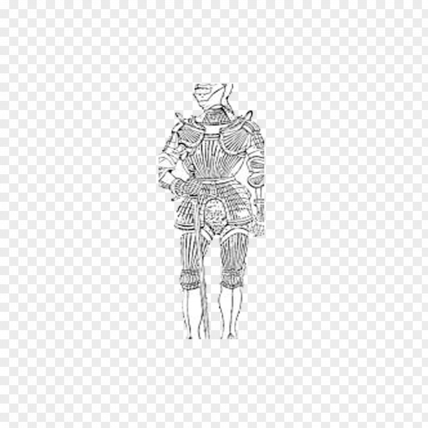 Painting Knight Black And White Costume Design Drawing Pattern PNG