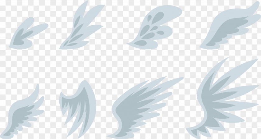 Blue Wings Set Feather PNG