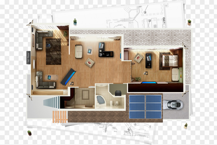 Blue Minimalist Wood Floor Pattern Light Backgroun Home Automation Kits House Plan Page Layout PNG