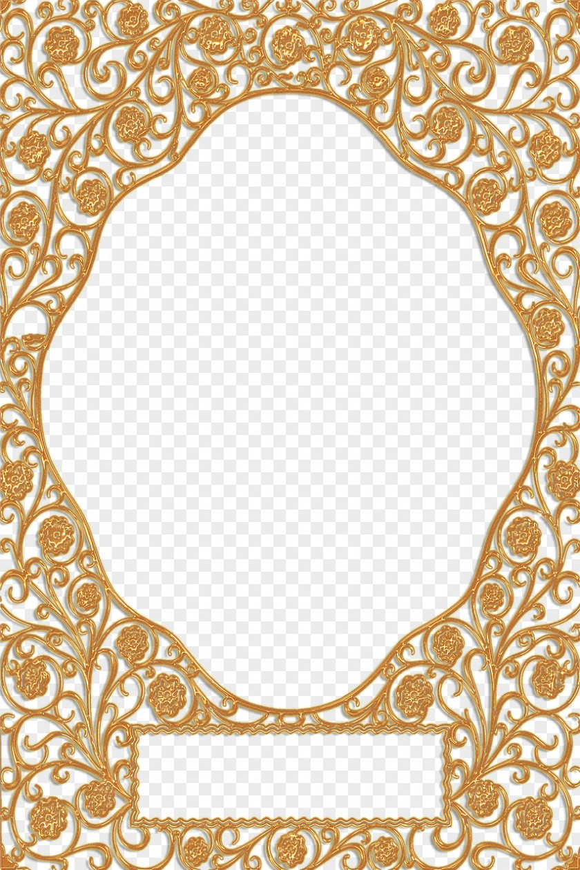 Gold Border Picture Frames Ornament Clip Art PNG