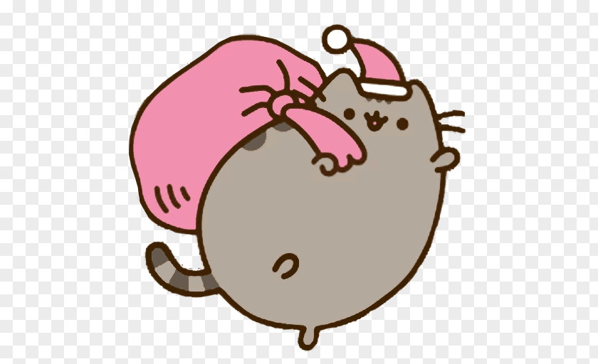 Cat Pusheen Christmas Gift Holiday PNG