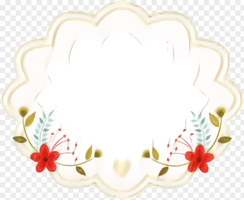 Heart Ornament Watercolor Floral Background PNG