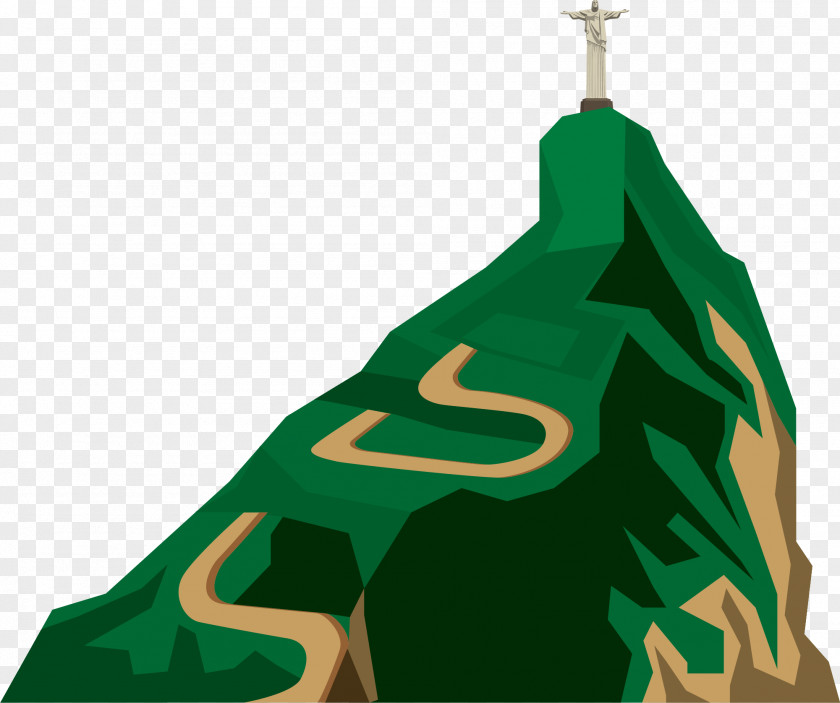 Green Mountain Pattern Material Illustration PNG