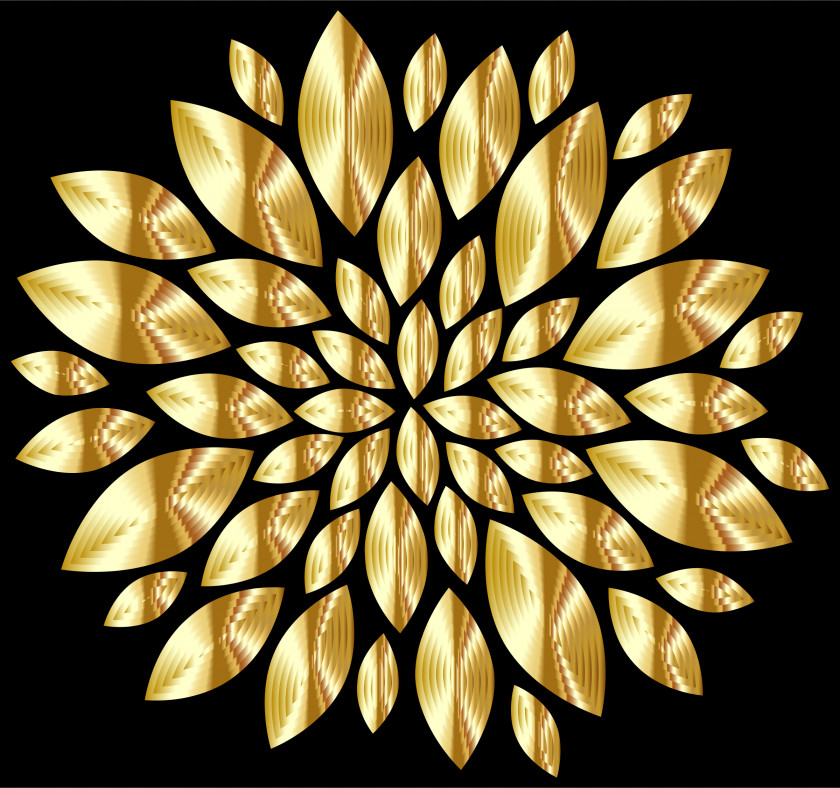 Gold Flower Petal Clip Art PNG