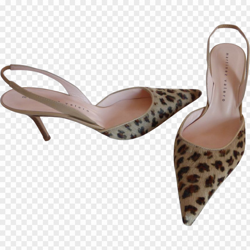 Sandal Slingback High-heeled Shoe Animal Print PNG