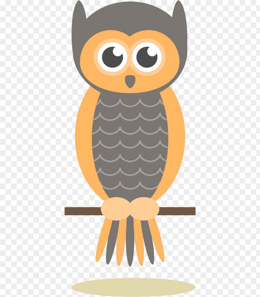 Owl Vector Drawing Cartoon Illustration PNG