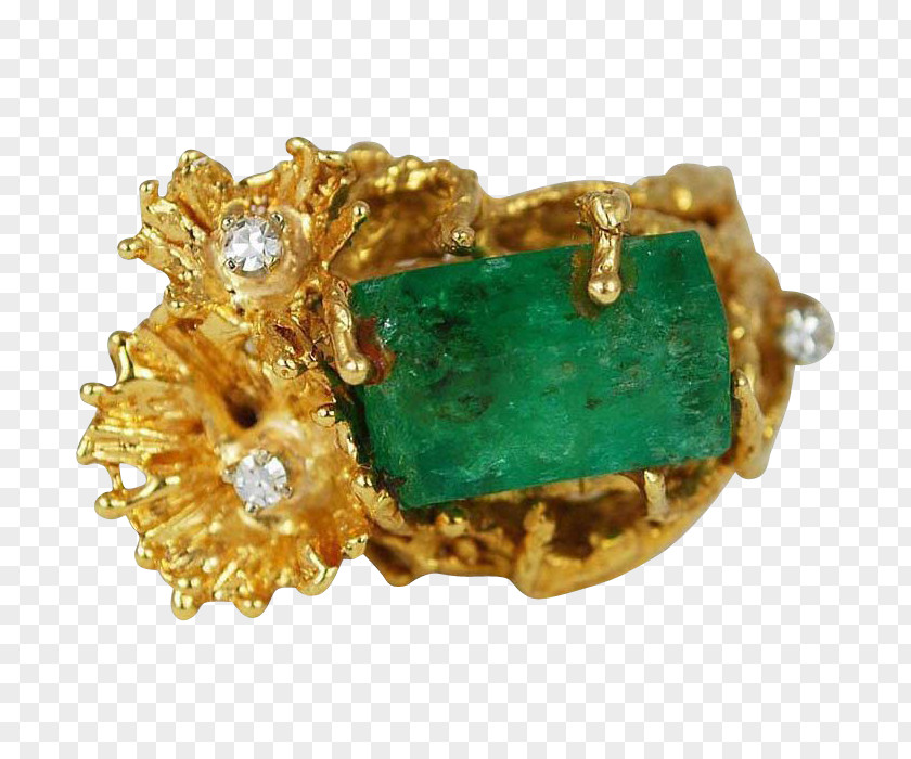 Emerald Ring Jewellery Gold Diamond PNG
