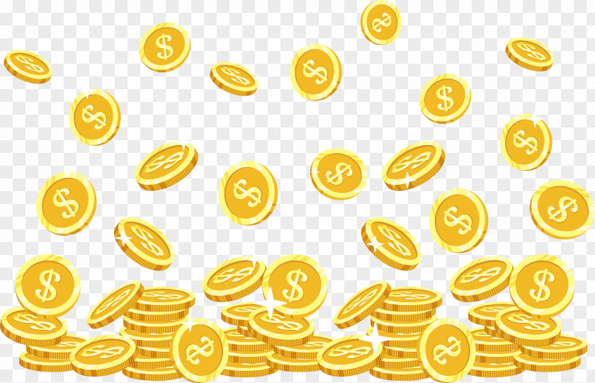 Flying Gold Coins PNG