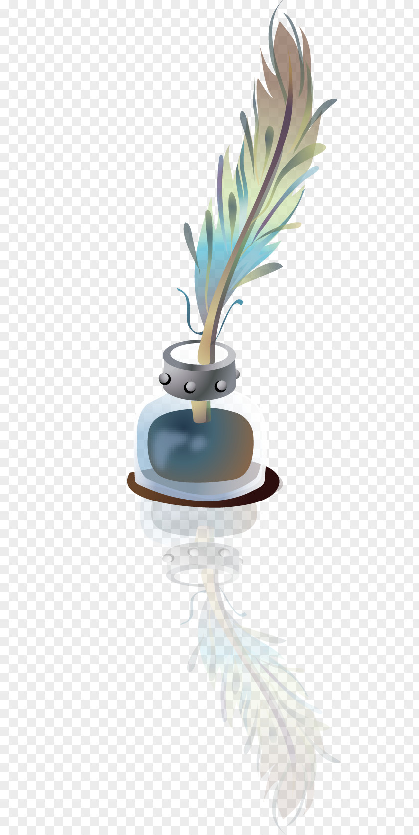Cartoon Feather Quill Fountain Pen PNG
