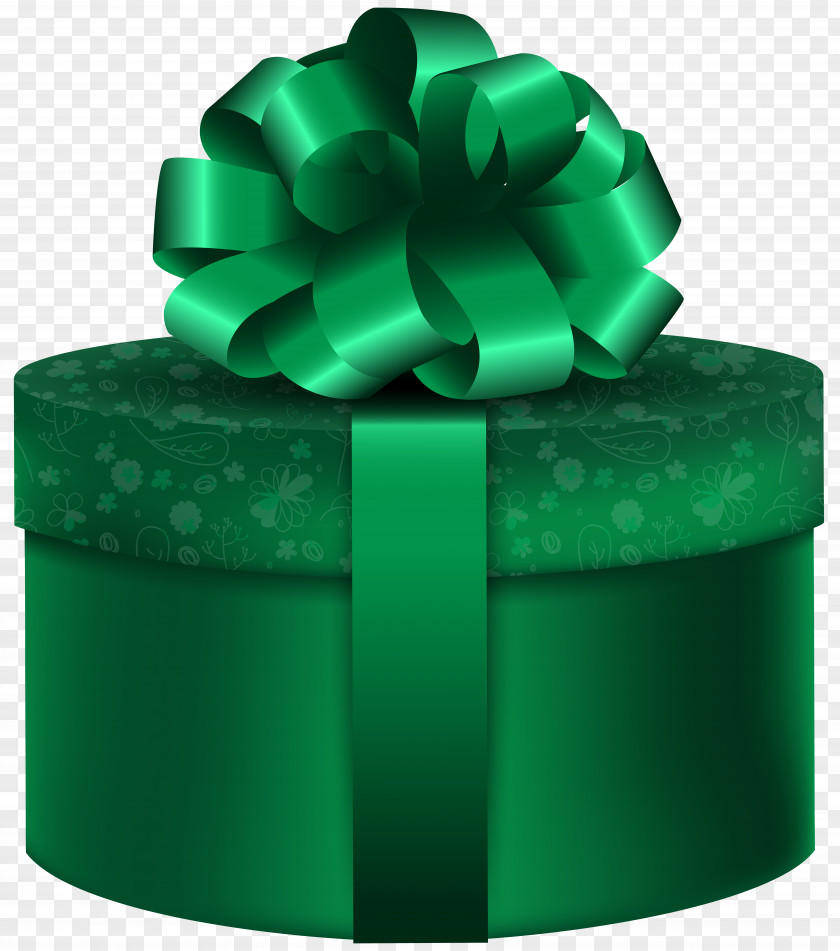 Green Round Gift Clip Art Image Box PNG