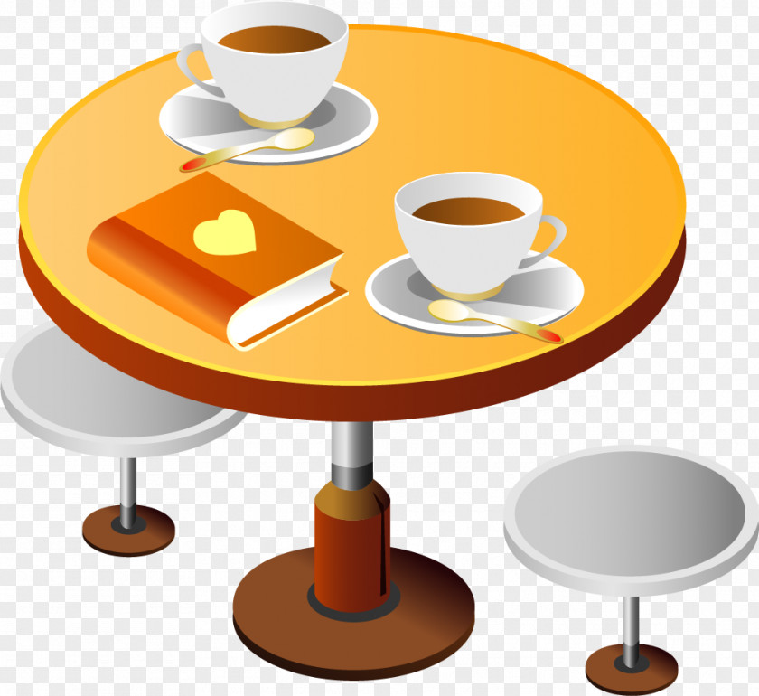 Vector Painted A Small Round Table Clip Art PNG