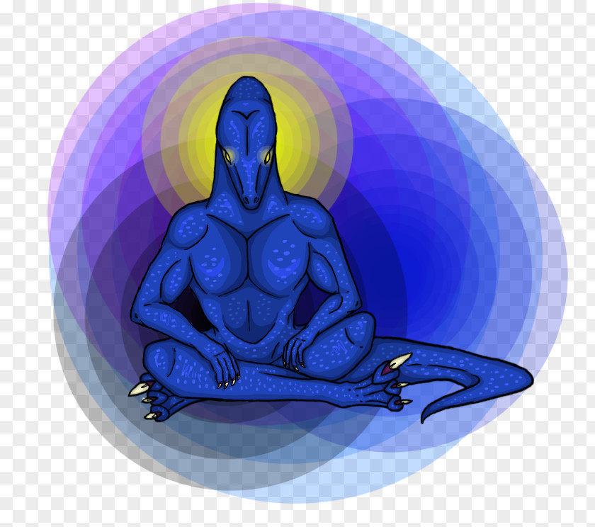 Meditation Drawings Cobalt Blue Animated Cartoon Illustration PNG