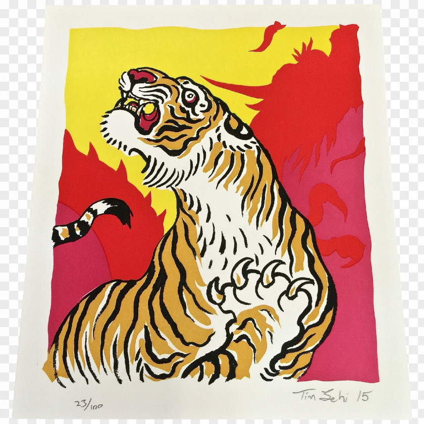 Letterpress Printing Printmaking Edition Tiger PNG