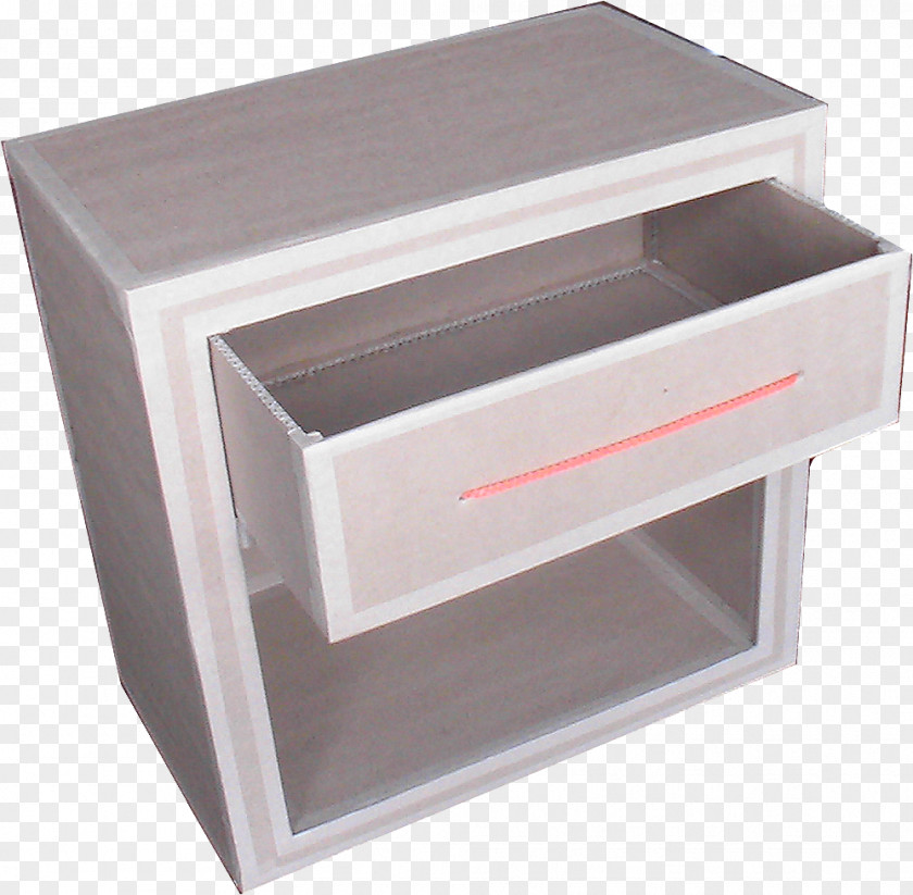 Cardboard Design Drawer Bedside Tables Furniture Corrugated Fiberboard PNG